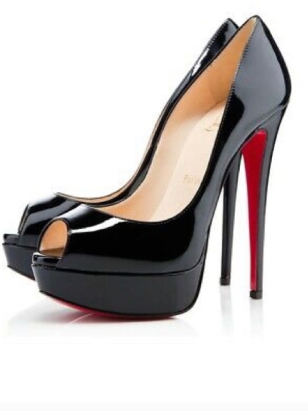 Lady Peep Patent Red Sole Pump Size 37.5